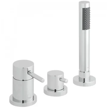 Vado Zoo 3 Hole Bath Shower Mixer Single Lever Deck Mounted Without Spout For Use With Bath Filler Waste And Overflow Chrome detail view - Image 3