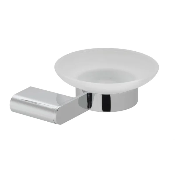Vado Photon Frosted Glass Soap Dish And Holder Wall Mounted Chrome