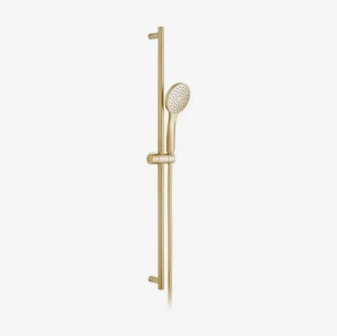 Vado Individual Single Function Slide Rail Shower Kit With Atmsphere Single Function Air-injection Handset Brushed Gold product image - Image 1