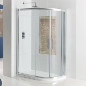 Eastbrook Corniche Easy Clean Offset Quad 1200x800mm Chrome