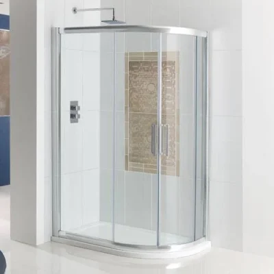 Eastbrook Corniche Easy Clean Offset Quad 1200x800mm Chrome