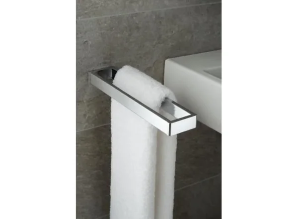 Vado Shama Double Towel Rail 350mm (14") Wall Mounted Chrome detail view - Image 2