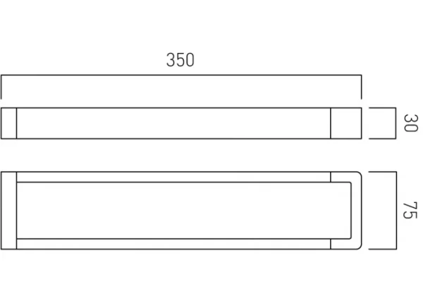 Vado Shama Double Towel Rail 350mm (14") Wall Mounted Chrome technical drawing - Image 3