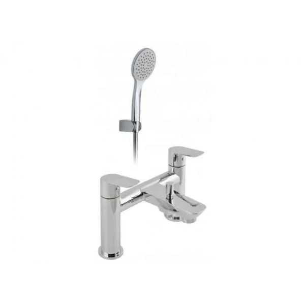 Vado Photon 2 Hole Bath Shower Mixer Deck Mounted With Shower Kit Chrome