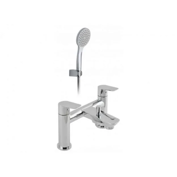 Vado Photon 2 Hole Bath Shower Mixer Deck Mounted With Shower Kit Chrome product image - Image 1