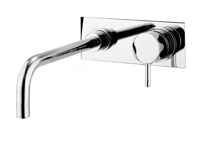 Crosswater Kai Lever Basin 2 Hole Set Wall Mounted With Backplate Chrome detail view - Image 2