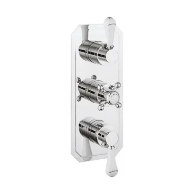 Crosswater Belgravia 3 Handle Trimset (must Be Paired With Wlbp2000rc+) Chrome White Lever product image - Image 1