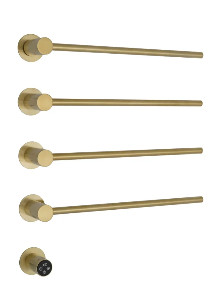 Just Taps Onyx Electric Towel Radiator 520 Brushed Brass product image - Image 1