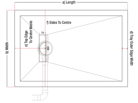 London Showers  Symmetry Slim 25 1200 x 800mm Tray & Waste - White product image - Image 3
