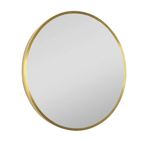 Just Taps Vos 600mm Without Light Brushed Brass Round Mirror