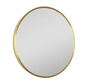 Just Taps Vos 600mm Without Light Brushed Brass Round Mirror