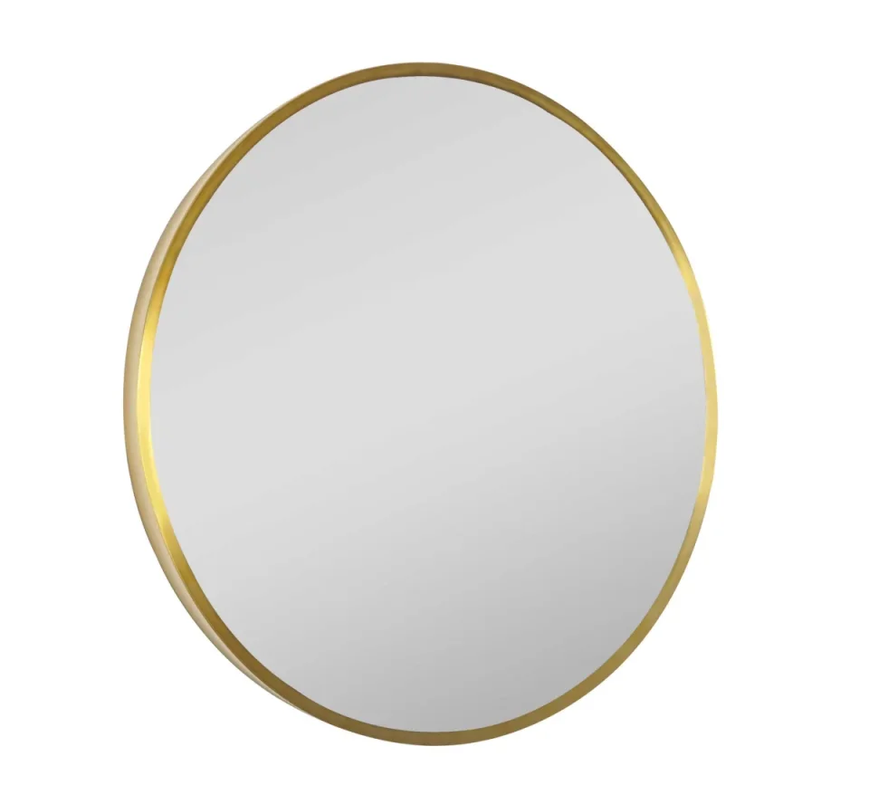 Just Taps Vos 600mm Without Light Brushed Brass Round Mirror product image - Image 1