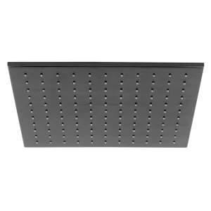 Vado Individual Single Function Easy Clean Square Shower Head 300mm Brushed Black