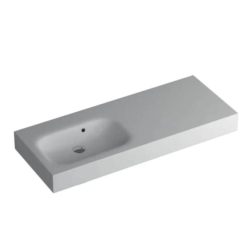 Faeber Infinite S1 Pearl 1200mm Left Hand Wall Hung Basin White Matt product image - Image 1