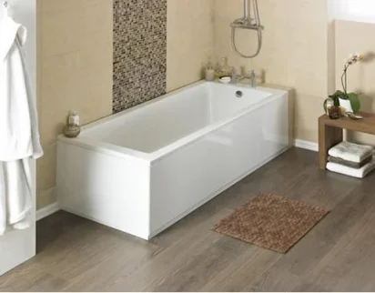 Nuie Square Single Ended Bath 1500x700 White product image - Image 1