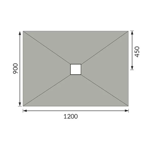 Abacus Elements Level Access Kit Square Drain 12x9 Centre incl. install kit (can be cut down) technical drawing - Image 2