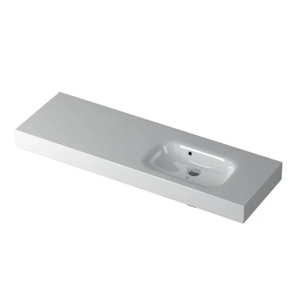 Faeber Infinite S1 Pearl 1500mm Right Hand Wall Hung Basin White polished