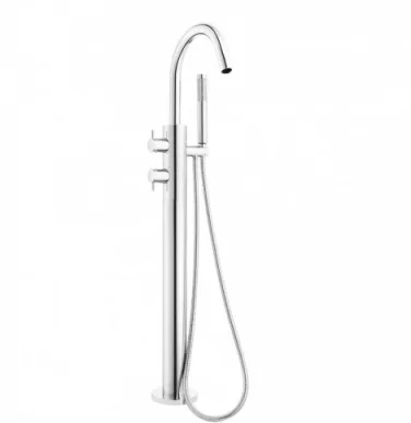 Crosswater Kai Lever Thermo Floor Standing Bath Shower Mixer & Kit Chrome detail view - Image 2