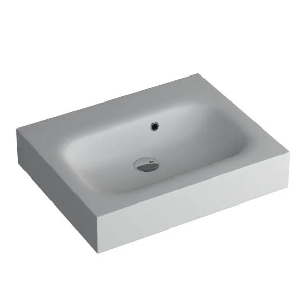 Faeber Infinite S1 Pearl 600mm Single Central Wall Hung Basin White Matt