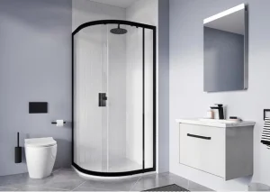 Crosswater 6mm Quadrant Single Door 1000 X 800 Matt Black