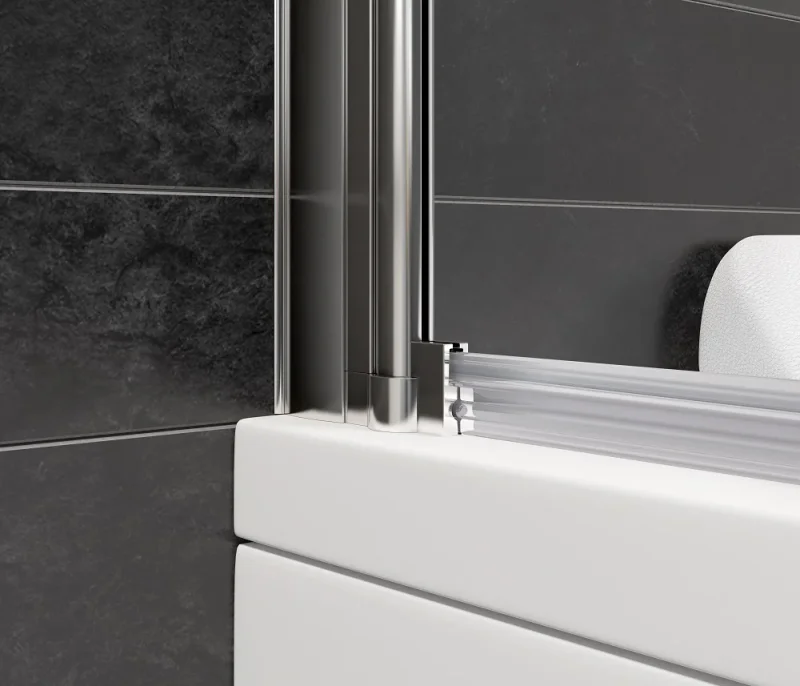 Merlyn Two Panel Square Bathscreen 900 X 1500mm detail view - Image 2