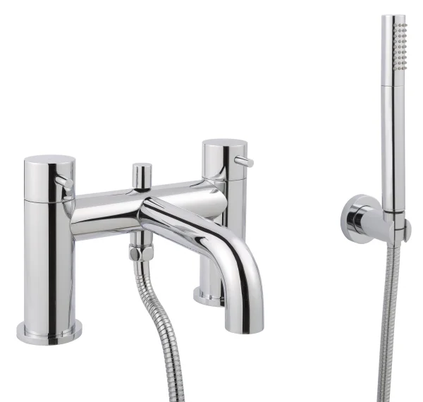 Just Taps Florence Deck Mounted Bath And Shower Mixer With Kit Chrome