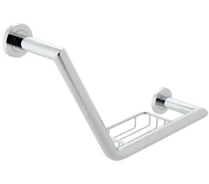 Vado Spa Angled Grab Rail With Basket 456mm (18") Chrome