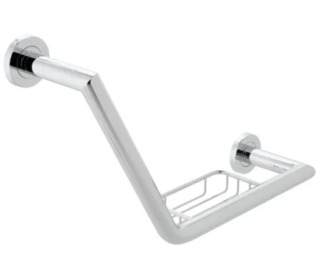 Vado Spa Angled Grab Rail With Basket 456mm (18") Chrome
