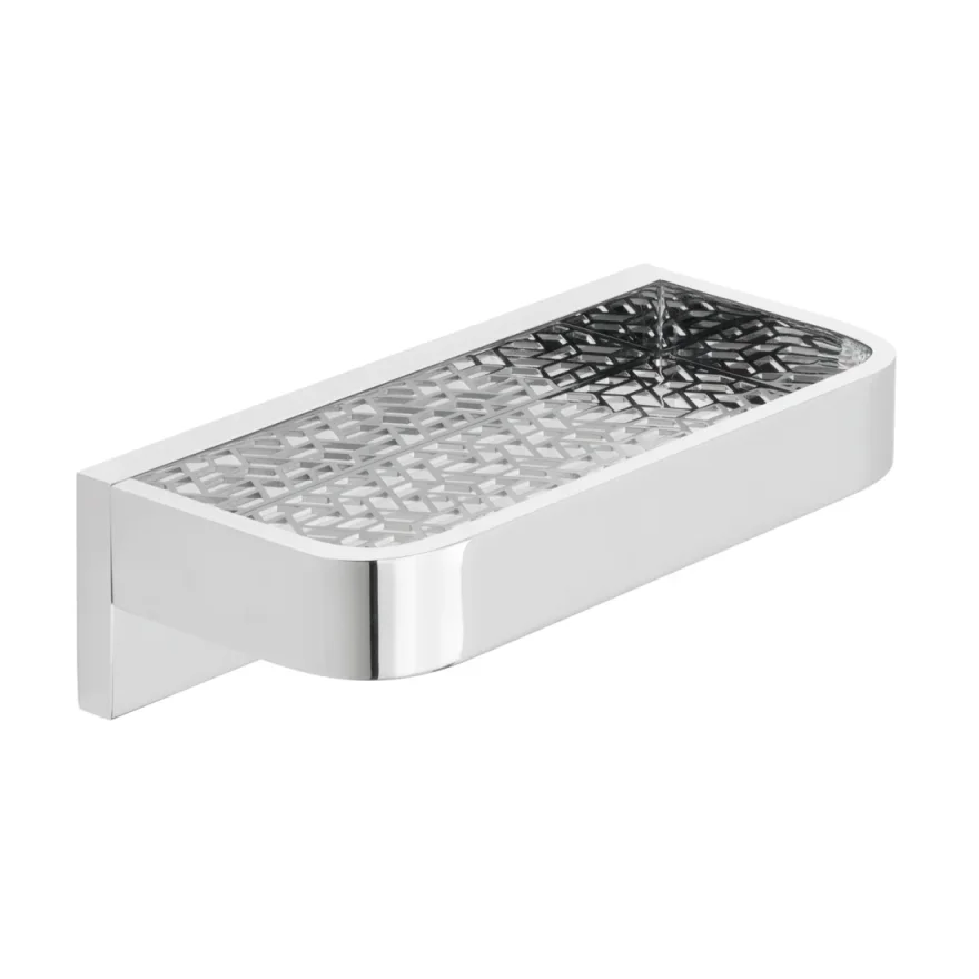 Vado Omika 200mm Shelf With Geometric Insert Chrome product image - Image 1