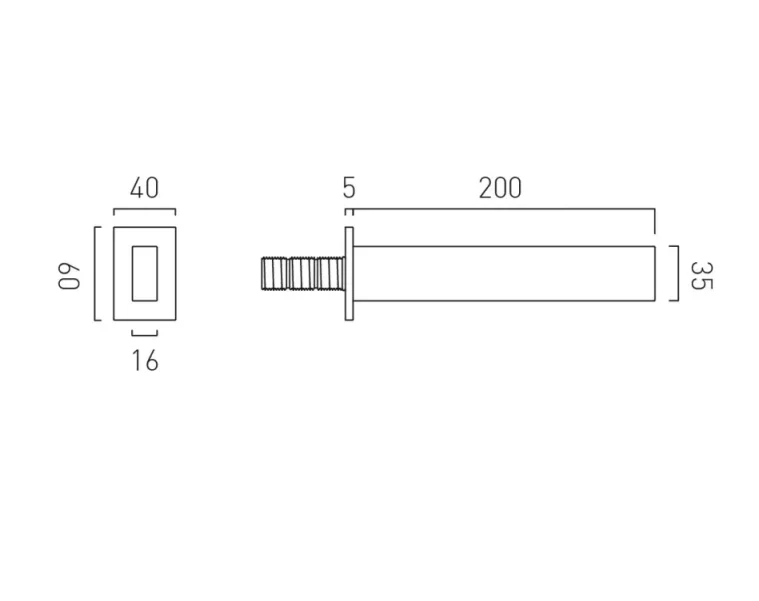 Vado Edit Wall Mounted Spout Chrome technical drawing - Image 2