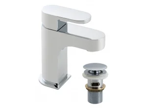 Vado Life Mini Mono Basin Mixer Single Lever Deck Mounted Smooth Bodied With Universal Waste Chrome