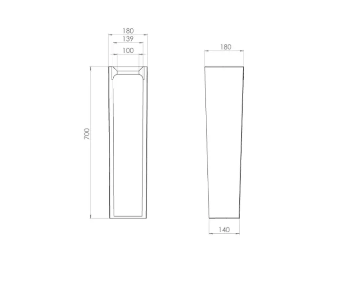 Saneux Air Pedestal technical drawing - Image 2