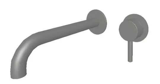 Ava Trend 2 Hole Wall Mounted Bath Mixer - Brushed Stainless Steel detail view - Image 2