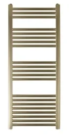 Just Taps Vos Vertical Tube: 1200x500 30x40mm, Horizontal Tube: 25mm Brushed Brass 21 Bars  Oil Filled product image - Image 1
