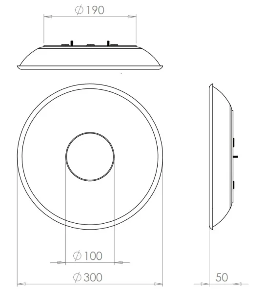 Hib Horizon Ceiling Light 30cm X L5cm technical drawing - Image 2
