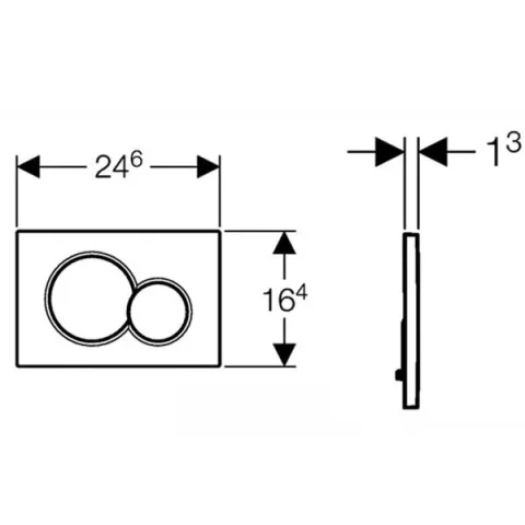 Geberit Sigma01 Round Flush Plate For Dual Flush - Black detail view - Image 3