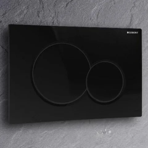 Geberit Sigma01 Round Flush Plate For Dual Flush - Black detail view - Image 4