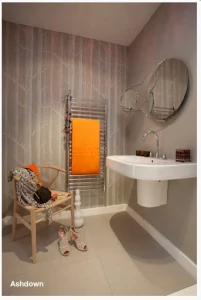 Jis Ashdown 520 1250mm X 520mm Satin Electric Only Stainless Steel Flat Fronted Towel Rail