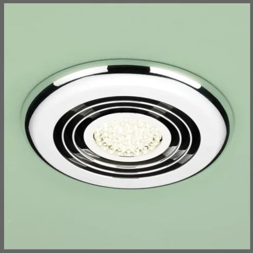 Hib Cyclone Wet Room Inline Fan, Chrome - Warm White Led 14.5 X D1.5cm product image - Image 1
