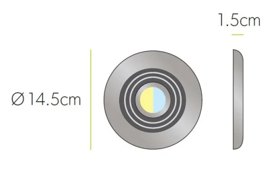 Hib Cyclone Wet Room Inline Fan, Chrome - Warm White Led 14.5 X D1.5cm technical drawing - Image 2