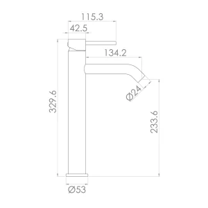 Saneux Cos Tall Basin Mixer - Matte Black