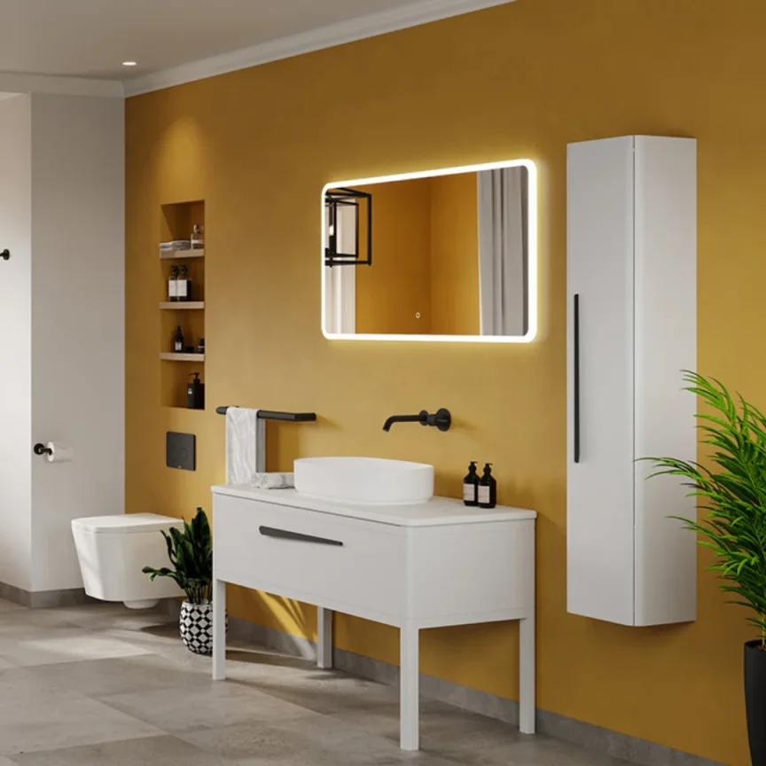 Saneux Hyde 30x140cm Side Unit - Matte White detail view - Image 3