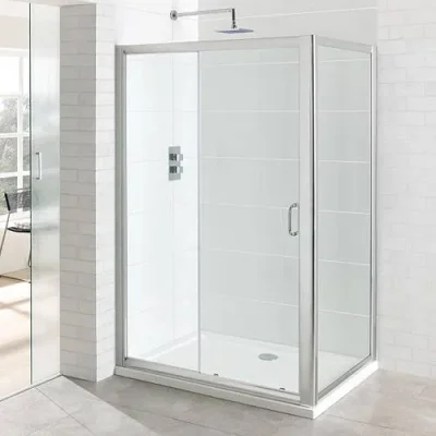 Eastbrook Vantage Easy Clean Sliding Door 1100mm Chrome product image - Image 1