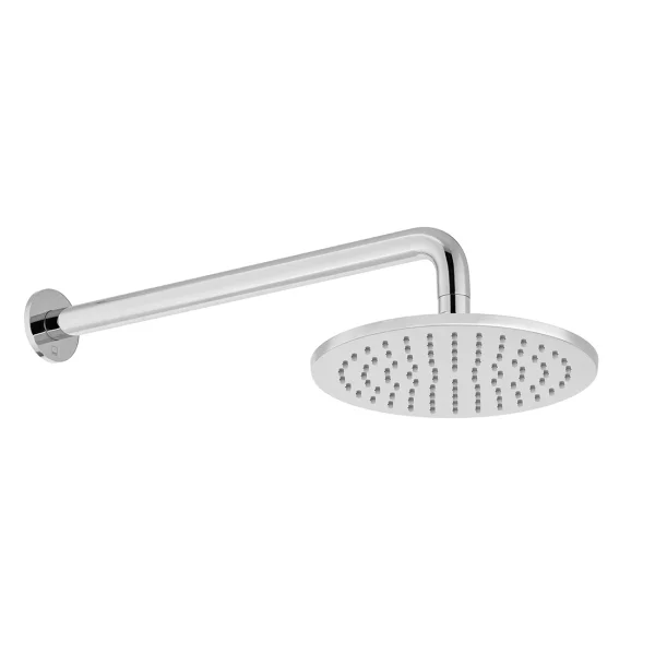 Vado Nebula 200mm Round Single Function Shower Head With Arm Chrome