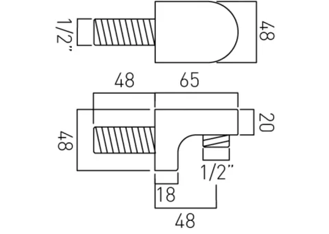 Vado Life Wall Outlet Chrome technical drawing - Image 2