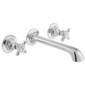 Booth & Co. Wall Mounted Basin Mixer Chrome & White