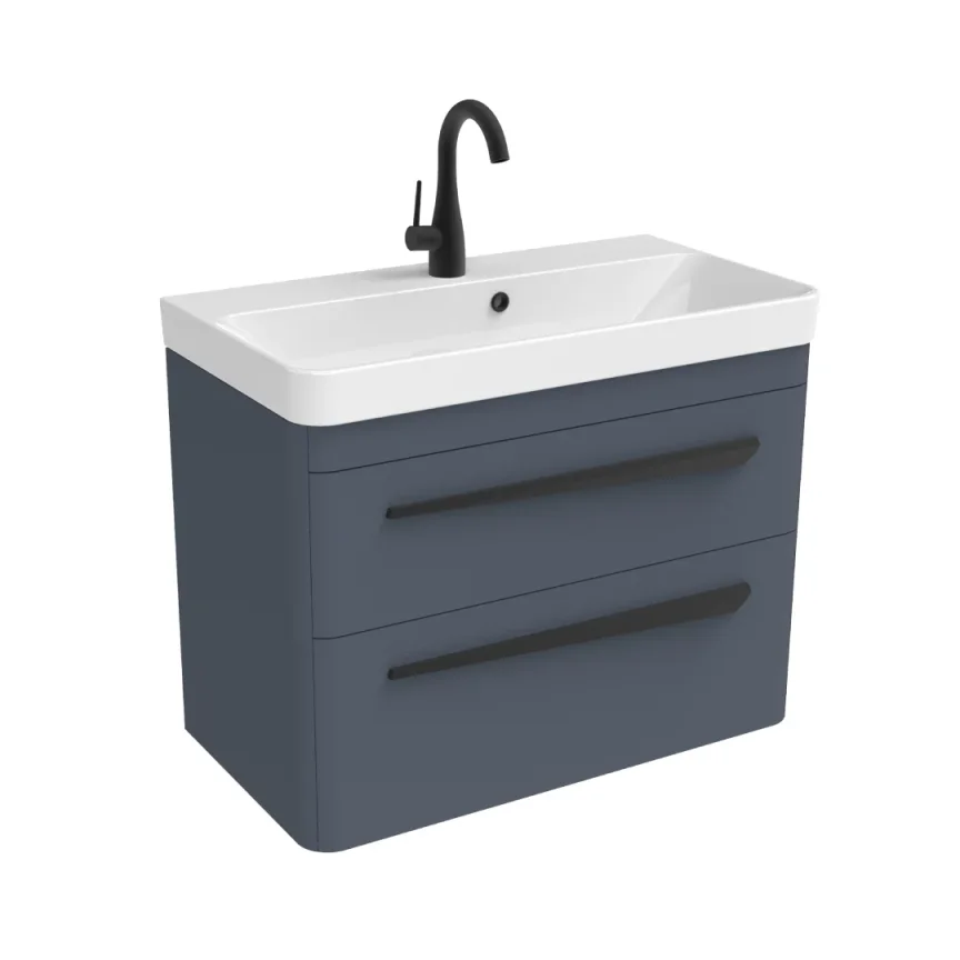 Saneux Hyde 70cm 2 Drawer Wall Mounted Unit - Matte Fiord product image - Image 1
