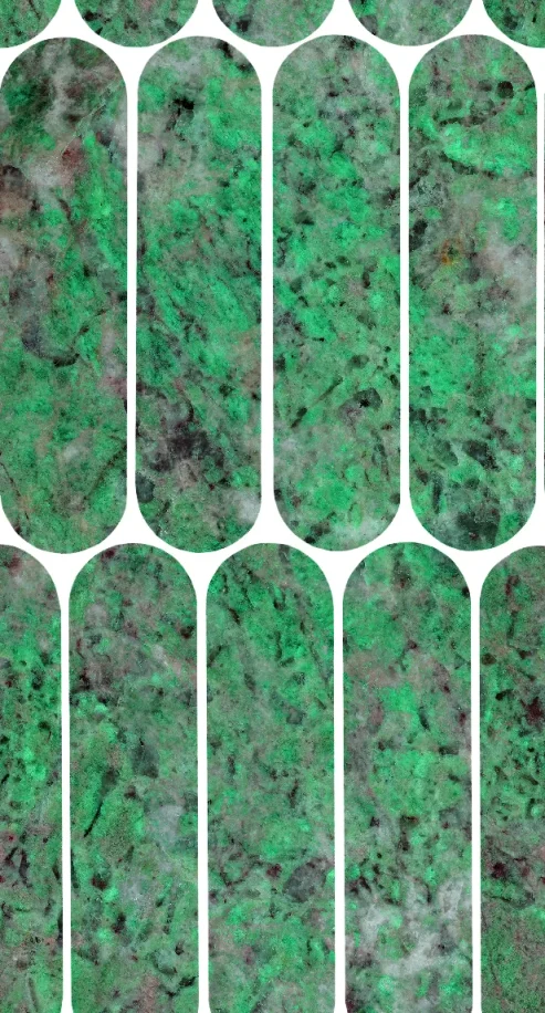 European Tiles Charmo Amazonite Oval Mosaic 19.5 X 37cm Polished Wall Tile (sold Per Piece) product image - Image 1