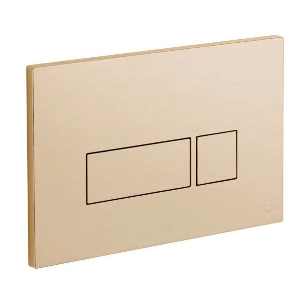 Vado Individual Square Button Flush Plate Brushed Gold
