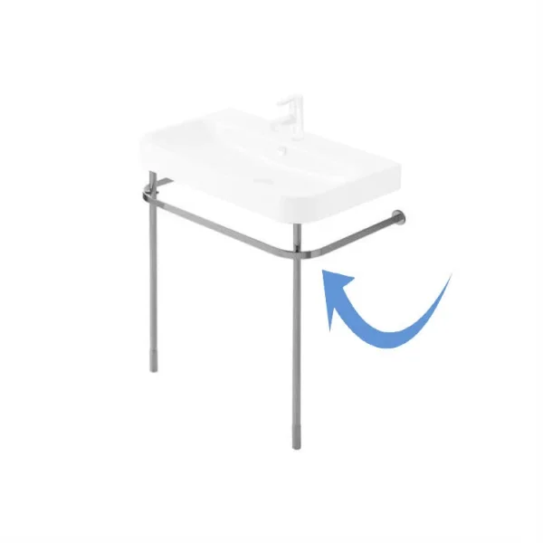 Duravit Happy Metal Console Basin Stand for Basin 231880 with Heigh Adjustment Chrome product image - Image 1